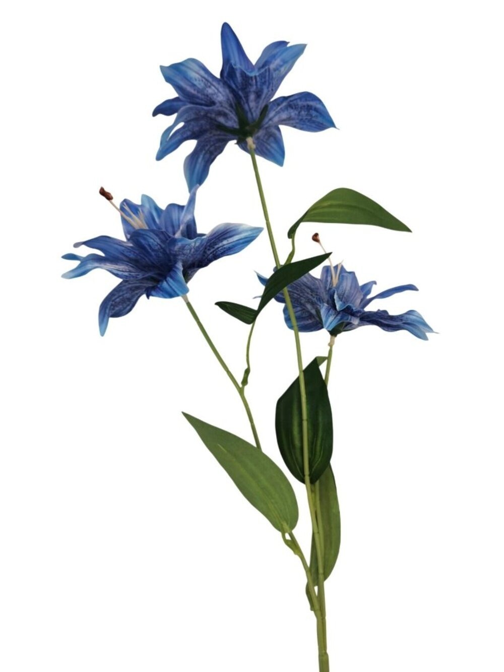 Luxury Artificial Tiger Lily Stem 34 Inch | Blue Faux Lily | Designer Artificial - Picture 12 of 13